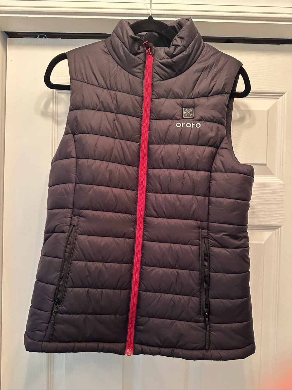 Ororo Women's Plum Quilted Puffer Vest with Pink Zip